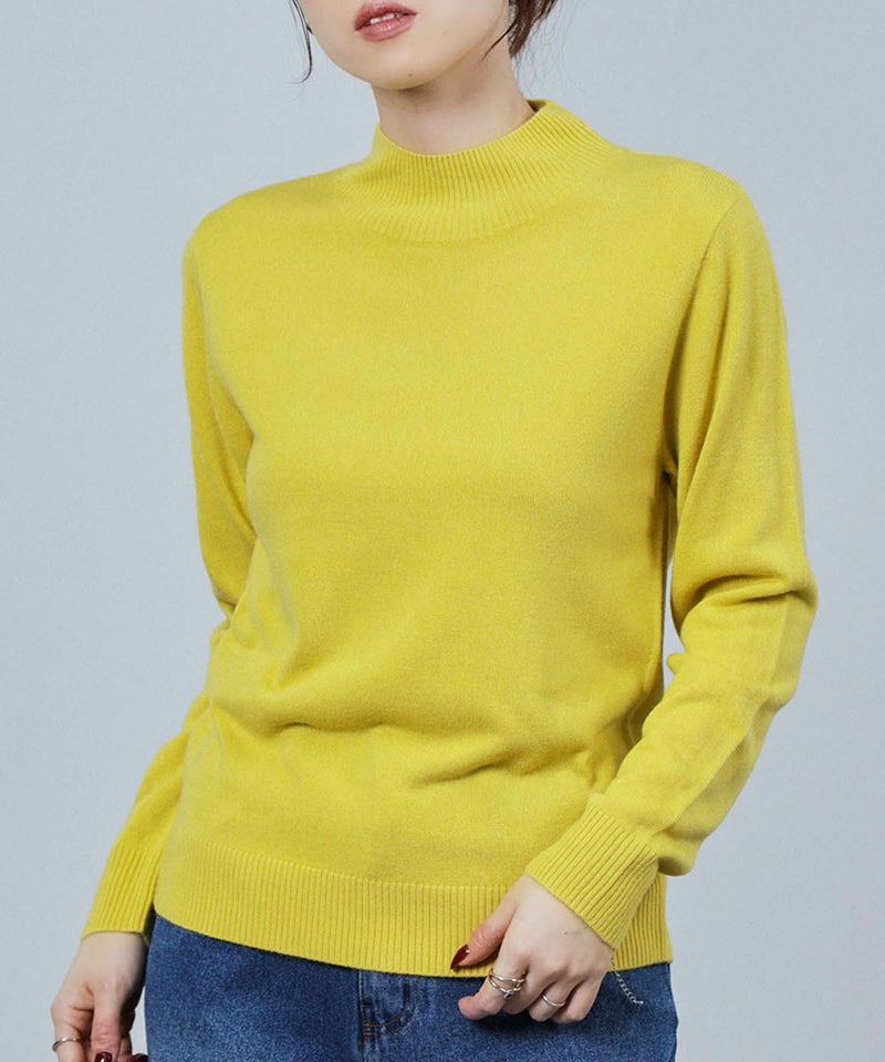 [期間限定knit]nAvy カシミヤタッチニット ハイネック レディース商品画像-4