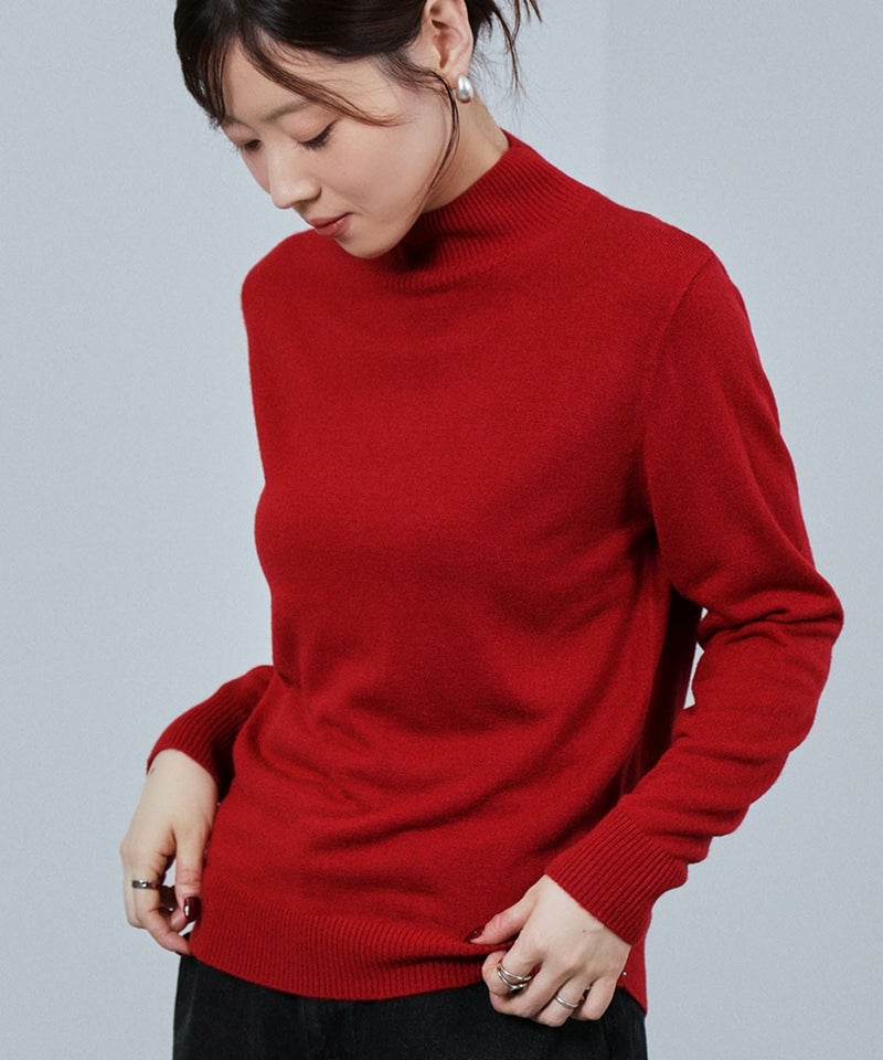 [期間限定knit]nAvy カシミヤタッチニット ハイネック レディース商品画像-6