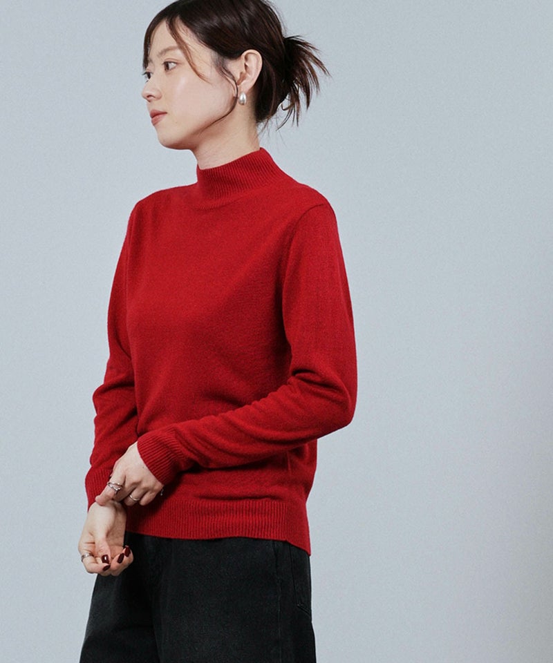 [期間限定knit]nAvy カシミヤタッチニット ハイネック レディース商品画像-10