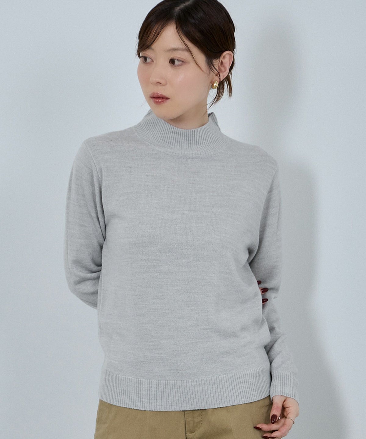 nAvy カシミヤタッチニット ハイネック レディース