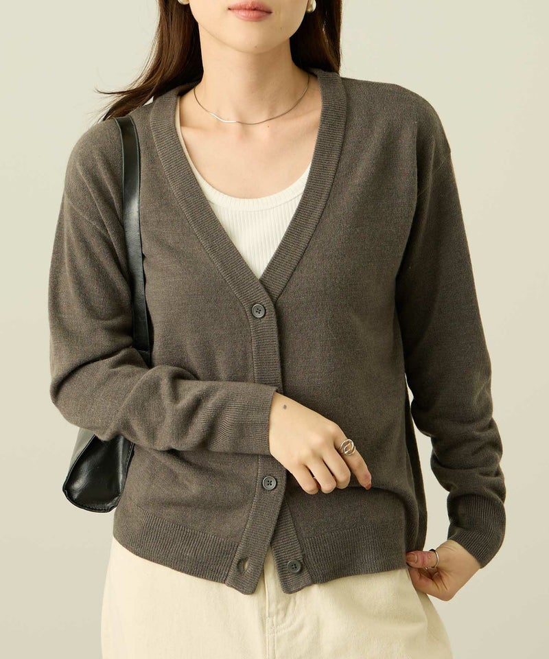 [期間限定knit]nAvy カシミヤタッチニット Vネックカーディガン レディース商品画像-1