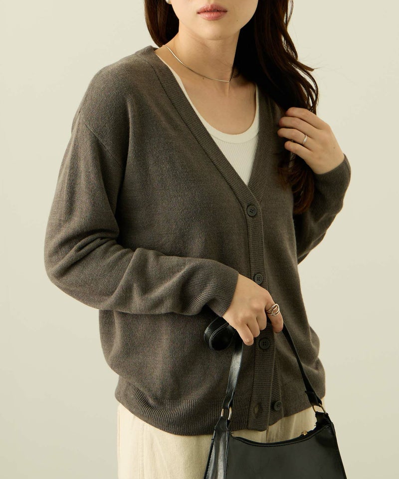 [期間限定knit]nAvy カシミヤタッチニット Vネックカーディガン レディース商品画像-4