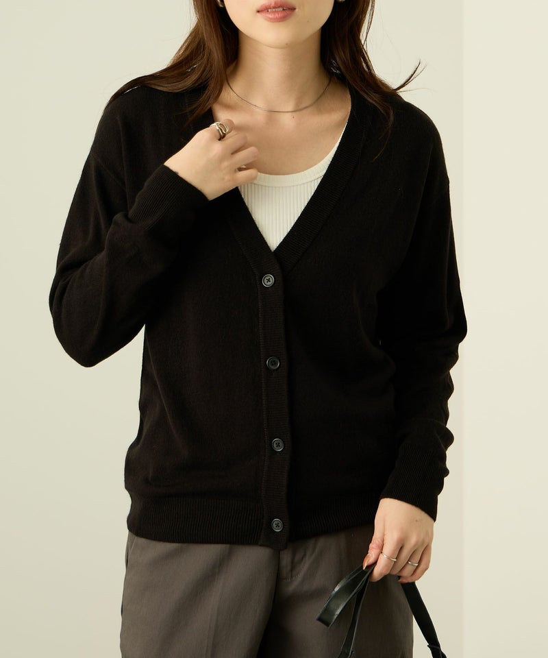 [期間限定knit]nAvy カシミヤタッチニット Vネックカーディガン レディース商品画像-9