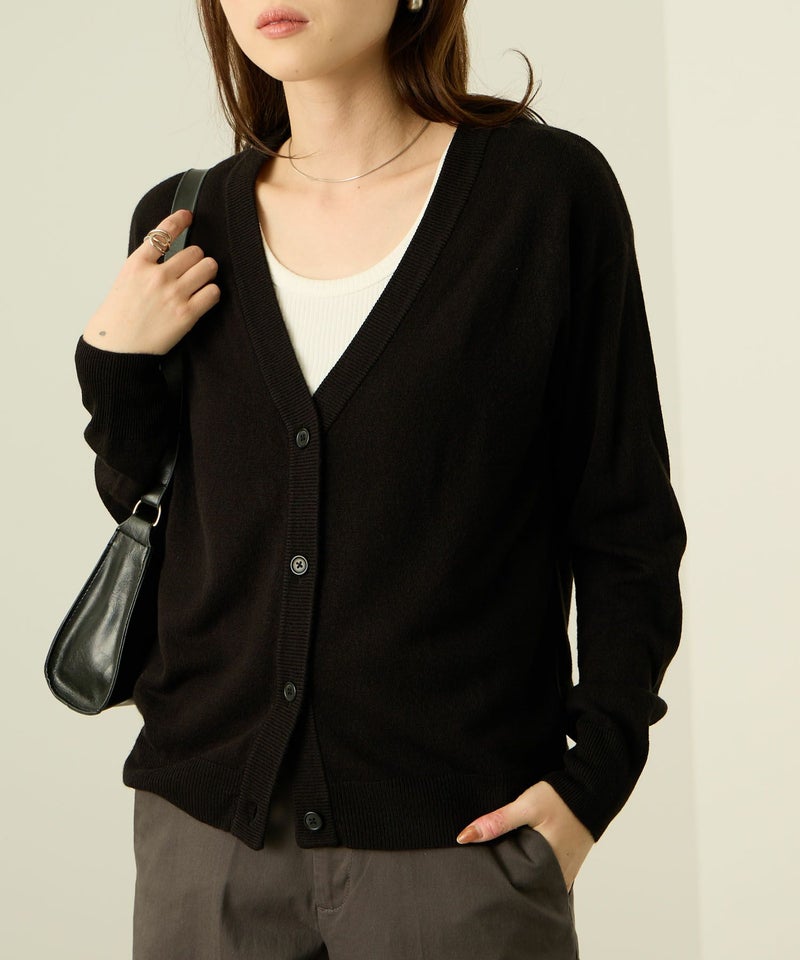 [期間限定knit]nAvy カシミヤタッチニット Vネックカーディガン レディース商品画像-10