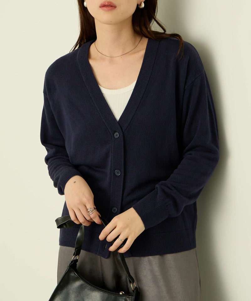 [期間限定knit]nAvy カシミヤタッチニット Vネックカーディガン レディース商品画像-13