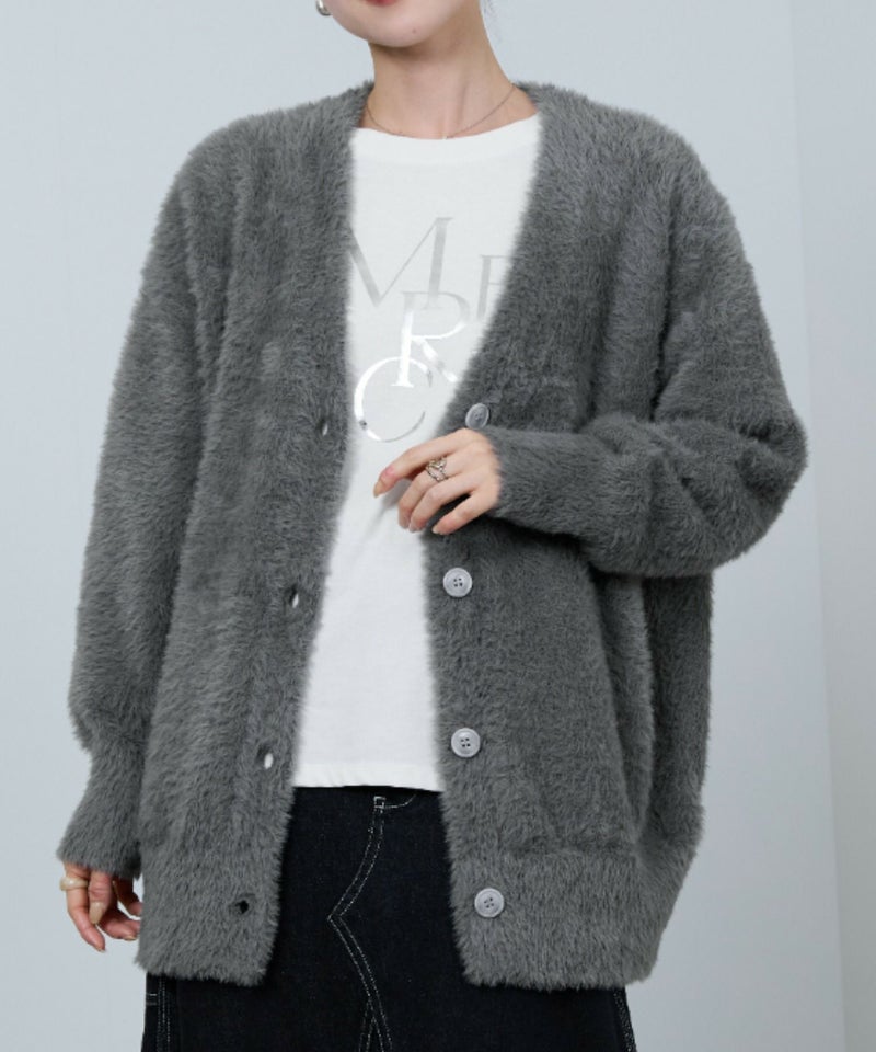 [期間限定knit]nAvy  フェザーロングカーディガン レディース商品画像-5