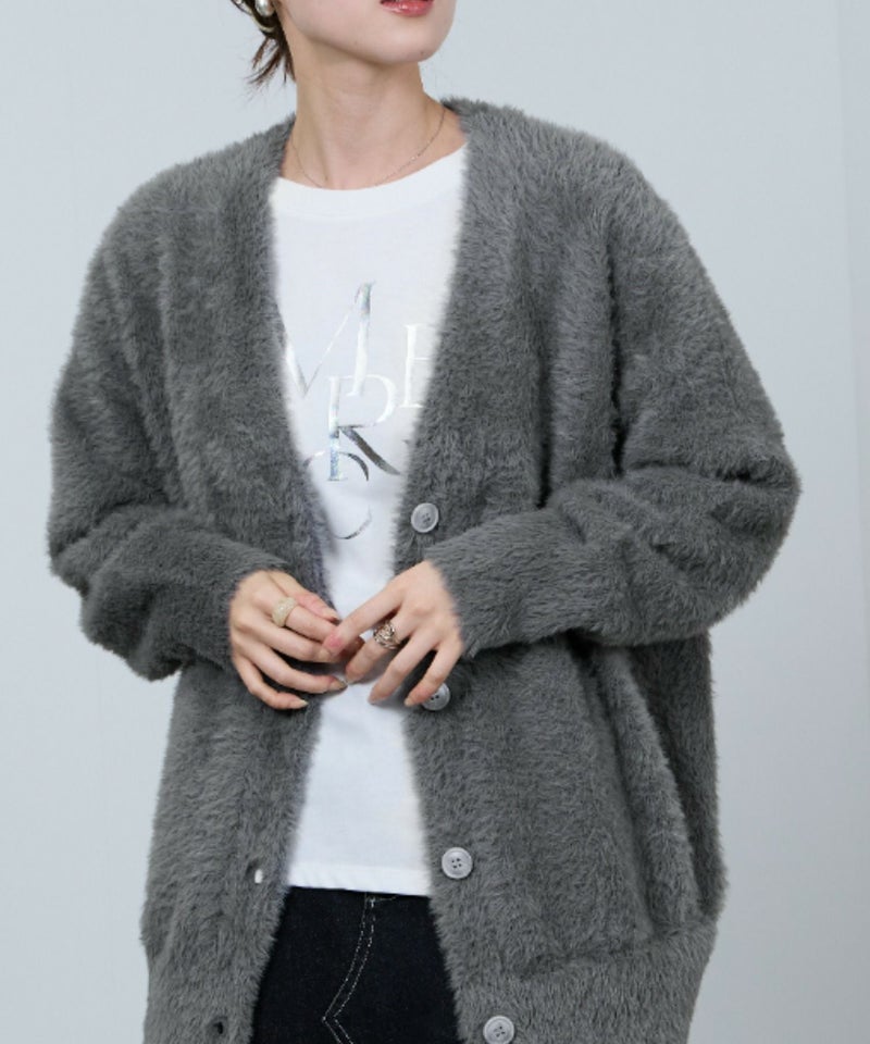 [期間限定knit]nAvy  フェザーロングカーディガン レディース商品画像-6