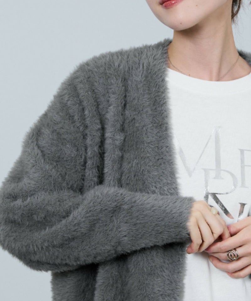 [期間限定knit]nAvy  フェザーロングカーディガン レディース商品画像-8