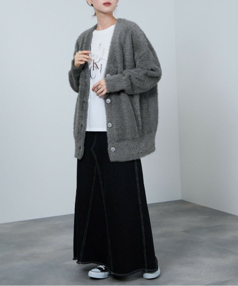 [期間限定knit]nAvy  フェザーロングカーディガン レディース商品画像-9