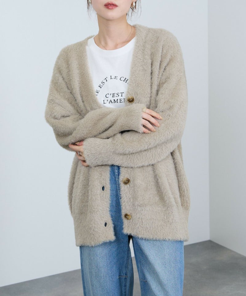 [期間限定knit]nAvy  フェザーロングカーディガン レディース商品画像-10