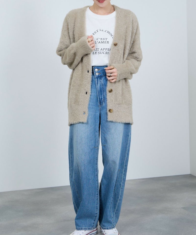 [期間限定knit]nAvy  フェザーロングカーディガン レディース商品画像-12