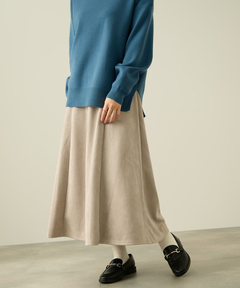 nAvy フェイクスエードフレアスカート レディース商品画像-2