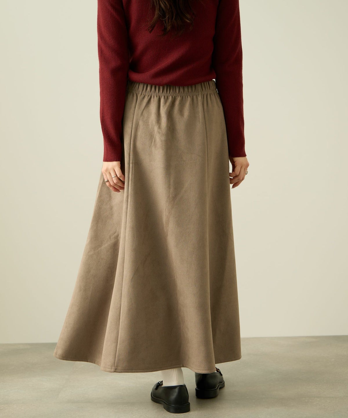 nAvy フェイクスエードフレアスカート レディース