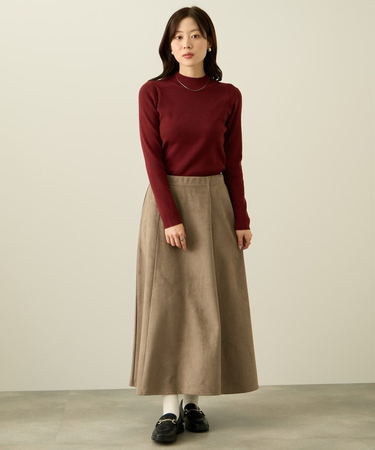 nAvy フェイクスエードフレアスカート レディース