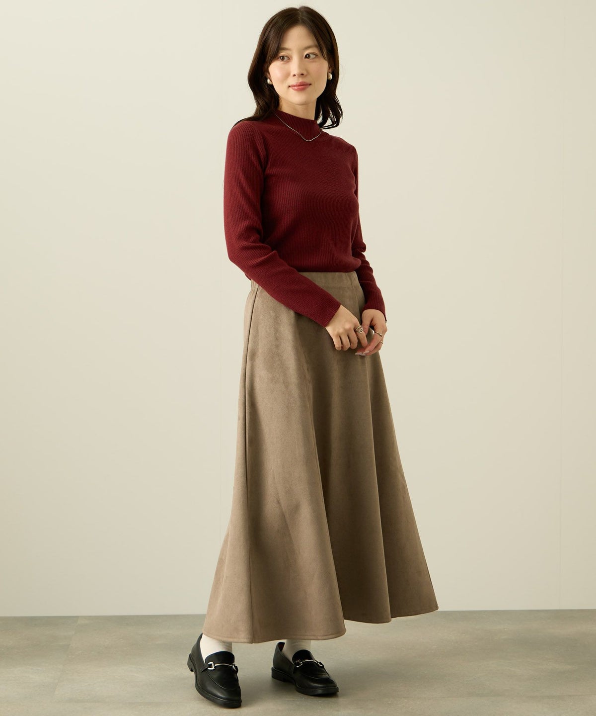 nAvy フェイクスエードフレアスカート レディース