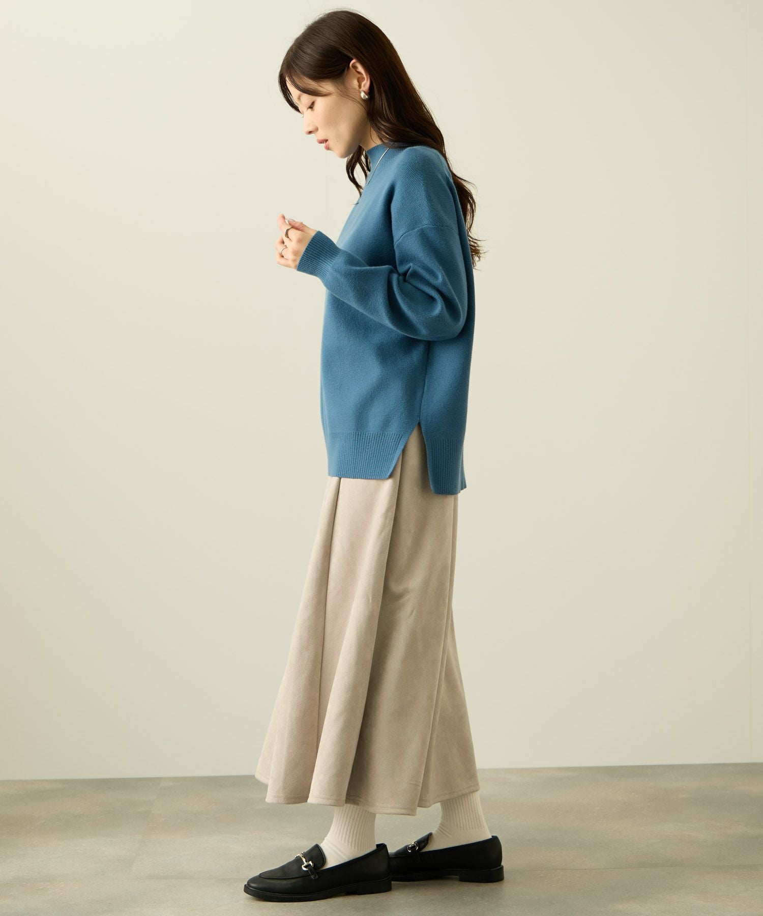 nAvy フェイクスエードフレアスカート レディース