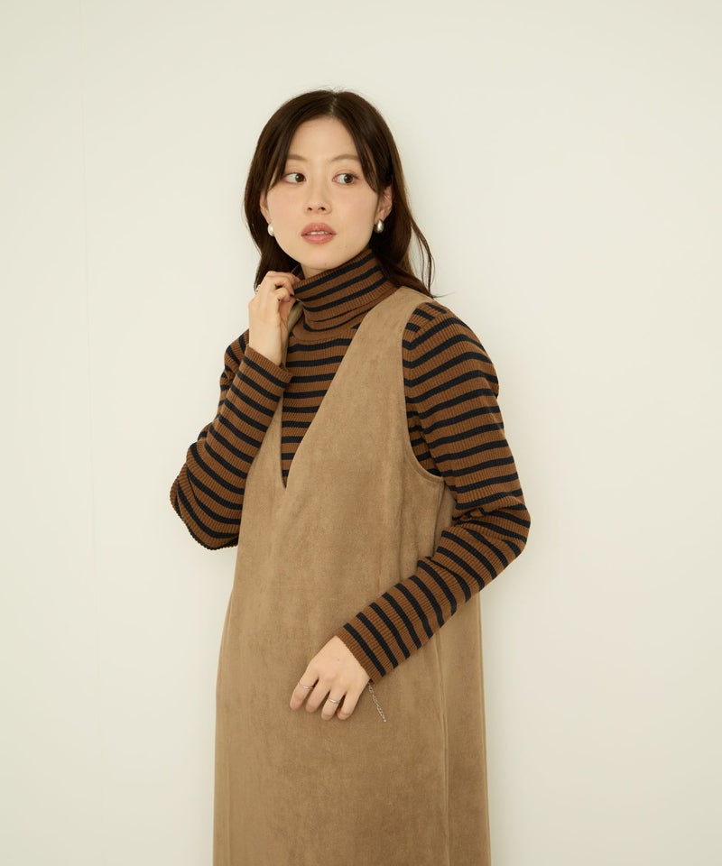 nAvy ポンチ素材 フェイクスエードジャンパースカート レディース商品画像-11