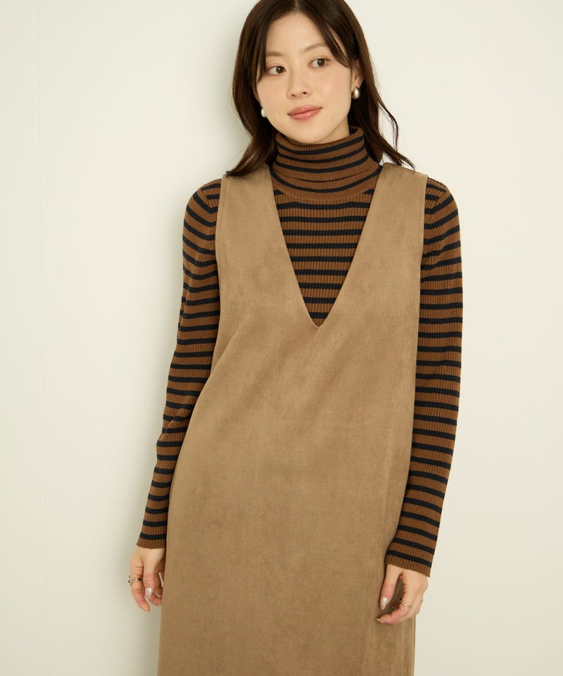 nAvy ポンチ素材 フェイクスエードジャンパースカート レディース商品画像-12