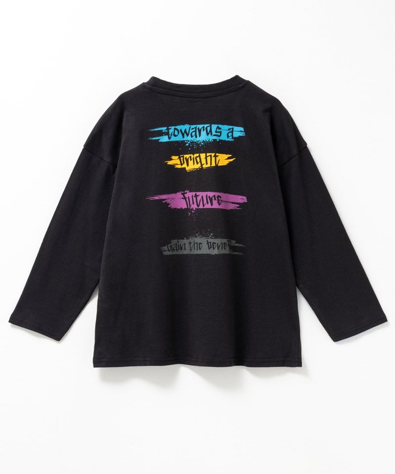 T-GRAPHICS  ペイントプリント長袖Tシャツ キッズ メール便 対応商品商品画像-2