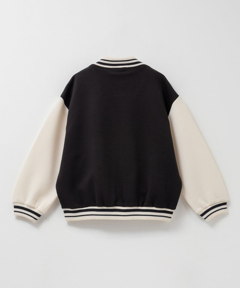 NAVY  ポンチ素材 スタジャン キッズ商品画像-2