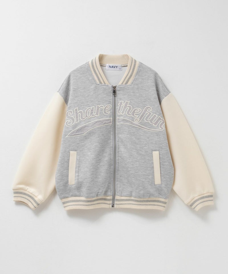 NAVY ポンチ素材 スタジャン キッズ商品画像-3