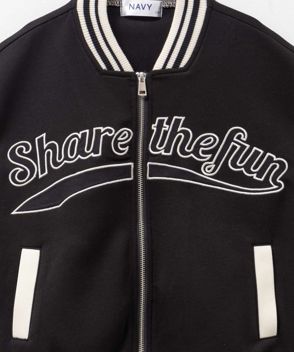 NAVY ポンチ素材 スタジャン キッズ