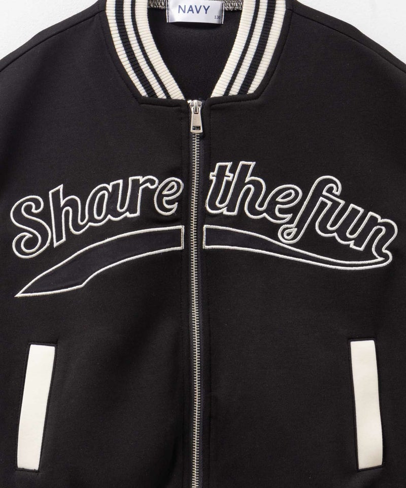 NAVY  ポンチ素材 スタジャン キッズ商品画像-11