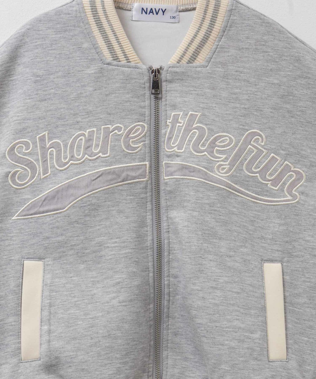 NAVY ポンチ素材 スタジャン キッズ