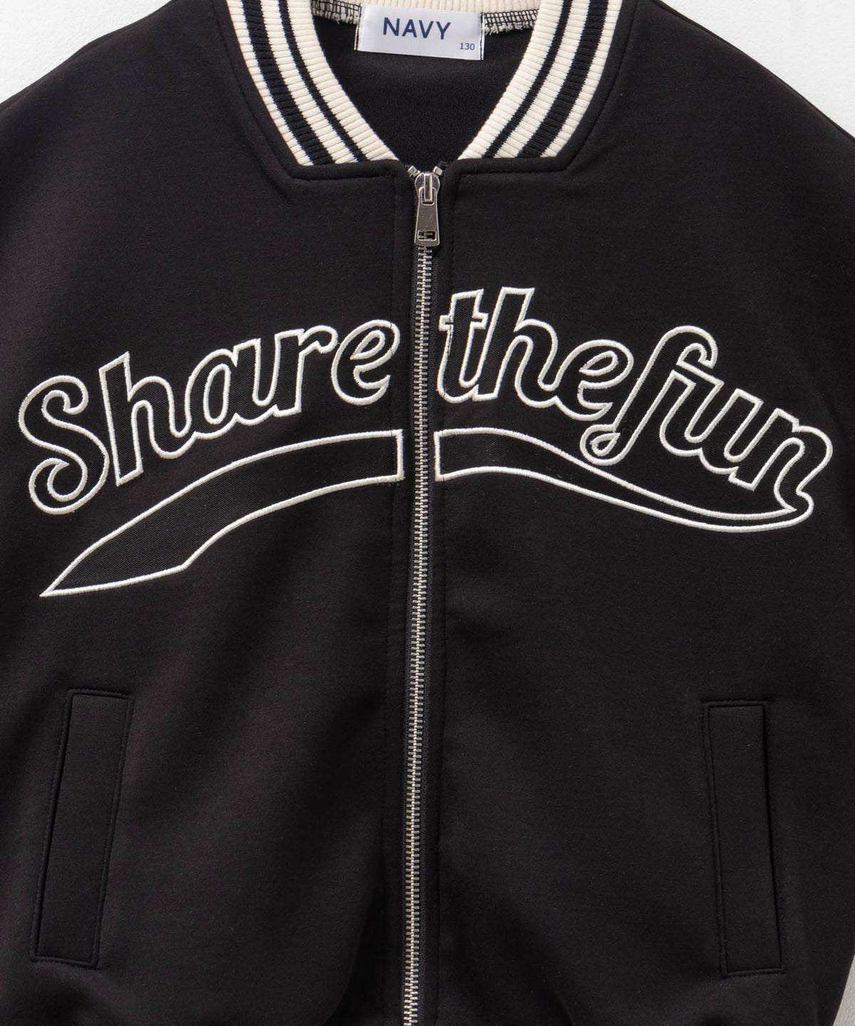 NAVY ポンチ素材 スタジャン キッズ