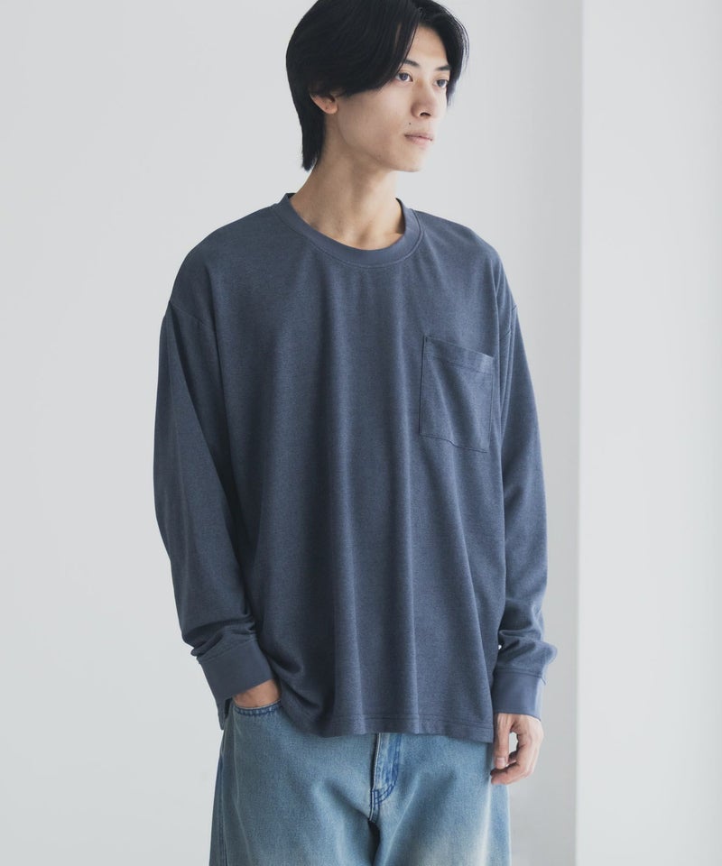 [値下げ]NAVY タフラク ポンチ素材ポケツキ長袖Tシャツ メンズ商品画像-1