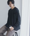 NAVY タフラク ポンチ素材ポケツキ長袖Tシャツ メンズ商品サムネイル-3
