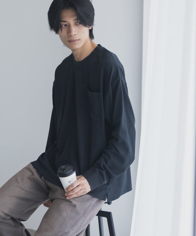 [値下げ]NAVY タフラク ポンチ素材ポケツキ長袖Tシャツ メンズ商品画像-3