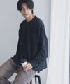 NAVY タフラク ポンチ素材ポケツキ長袖Tシャツ メンズ