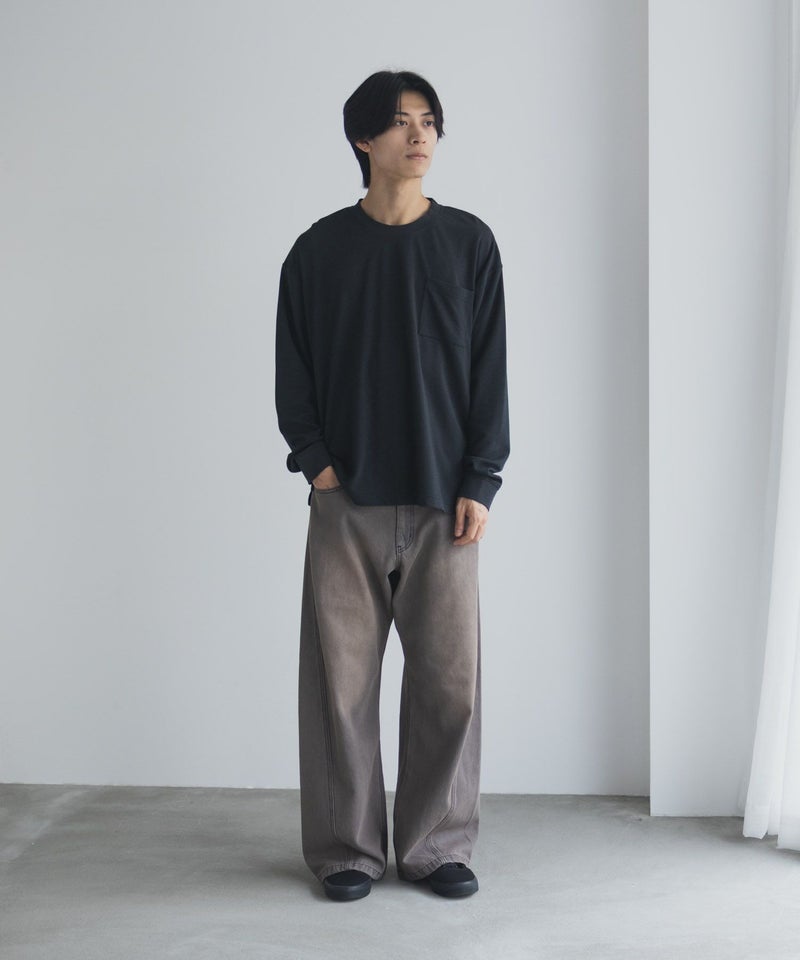 [値下げ]NAVY タフラク ポンチ素材ポケツキ長袖Tシャツ メンズ商品画像-15