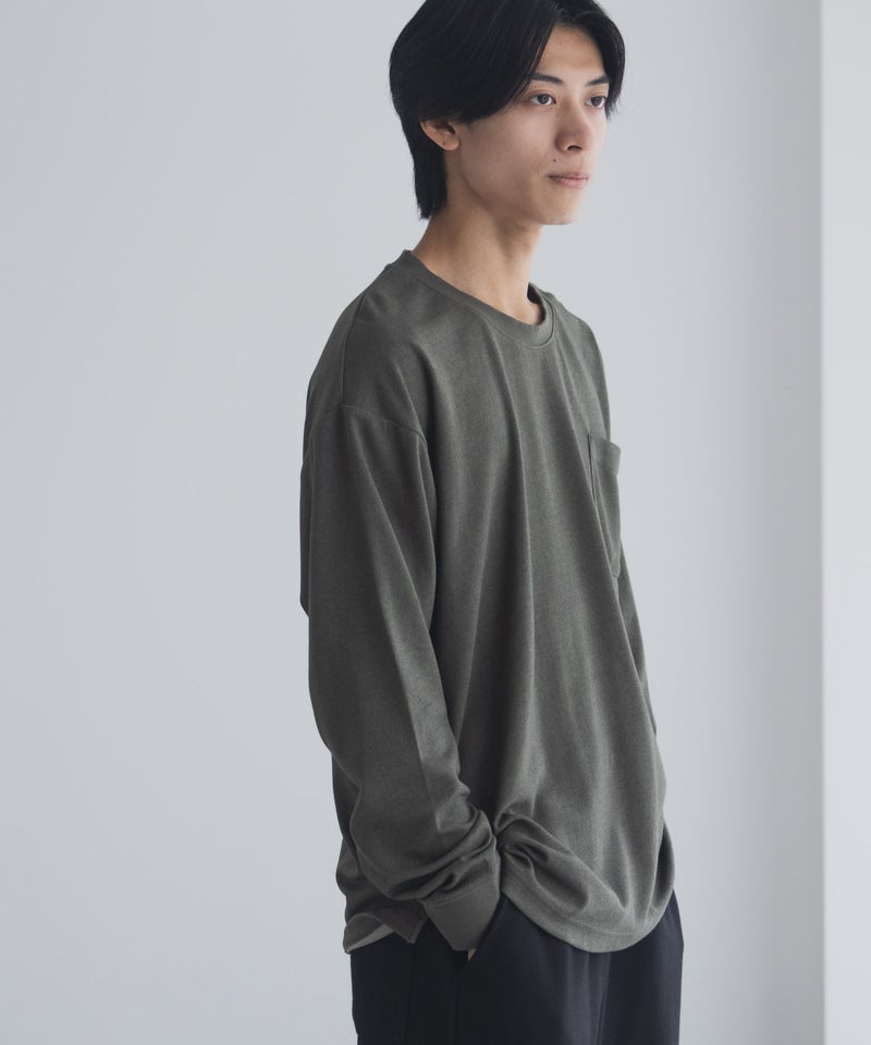 NAVY タフラク ポンチ素材ポケツキ長袖Tシャツ メンズ商品画像-20