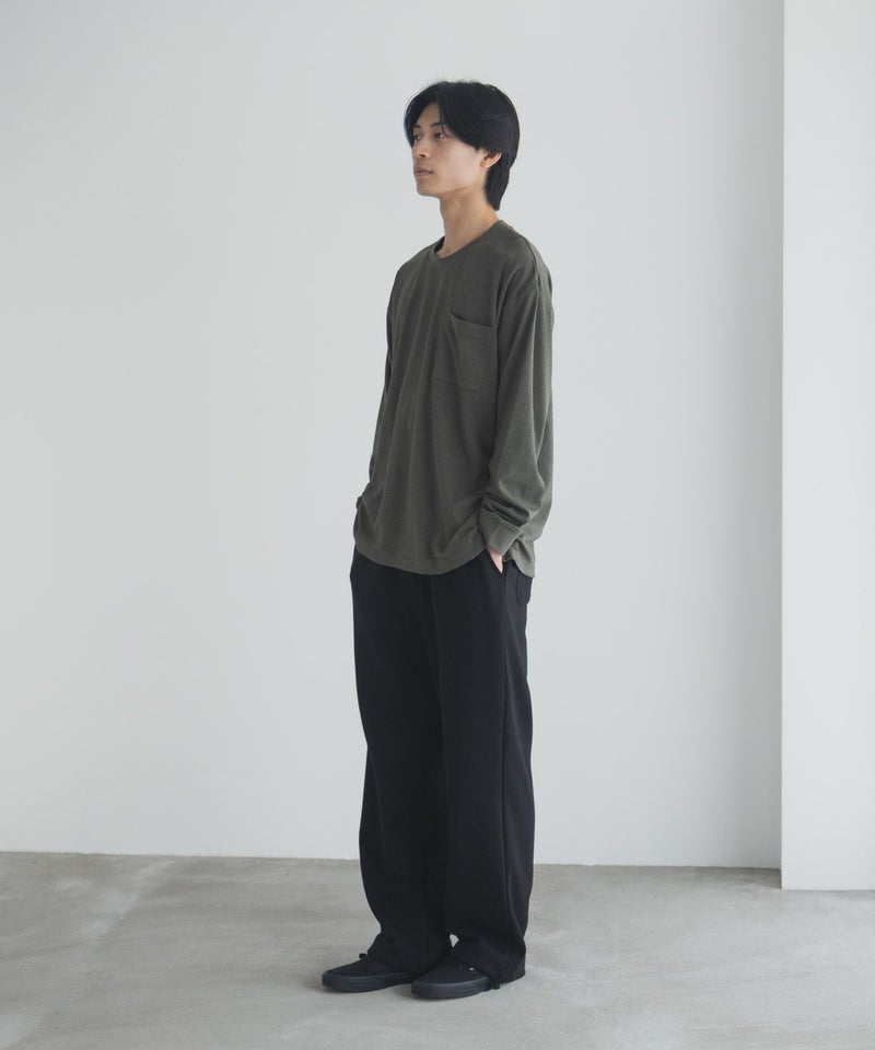 NAVY タフラク ポンチ素材ポケツキ長袖Tシャツ メンズ商品画像-21