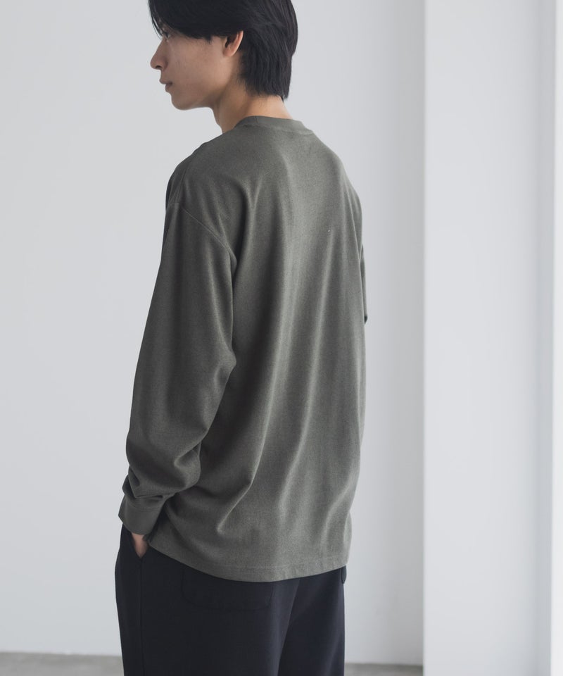 NAVY タフラク ポンチ素材ポケツキ長袖Tシャツ メンズ商品画像-21