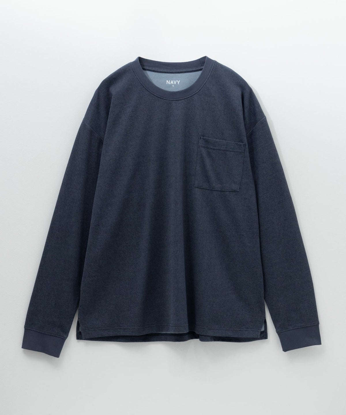 NAVY タフラク ポンチ素材ポケツキ長袖Tシャツ メンズ