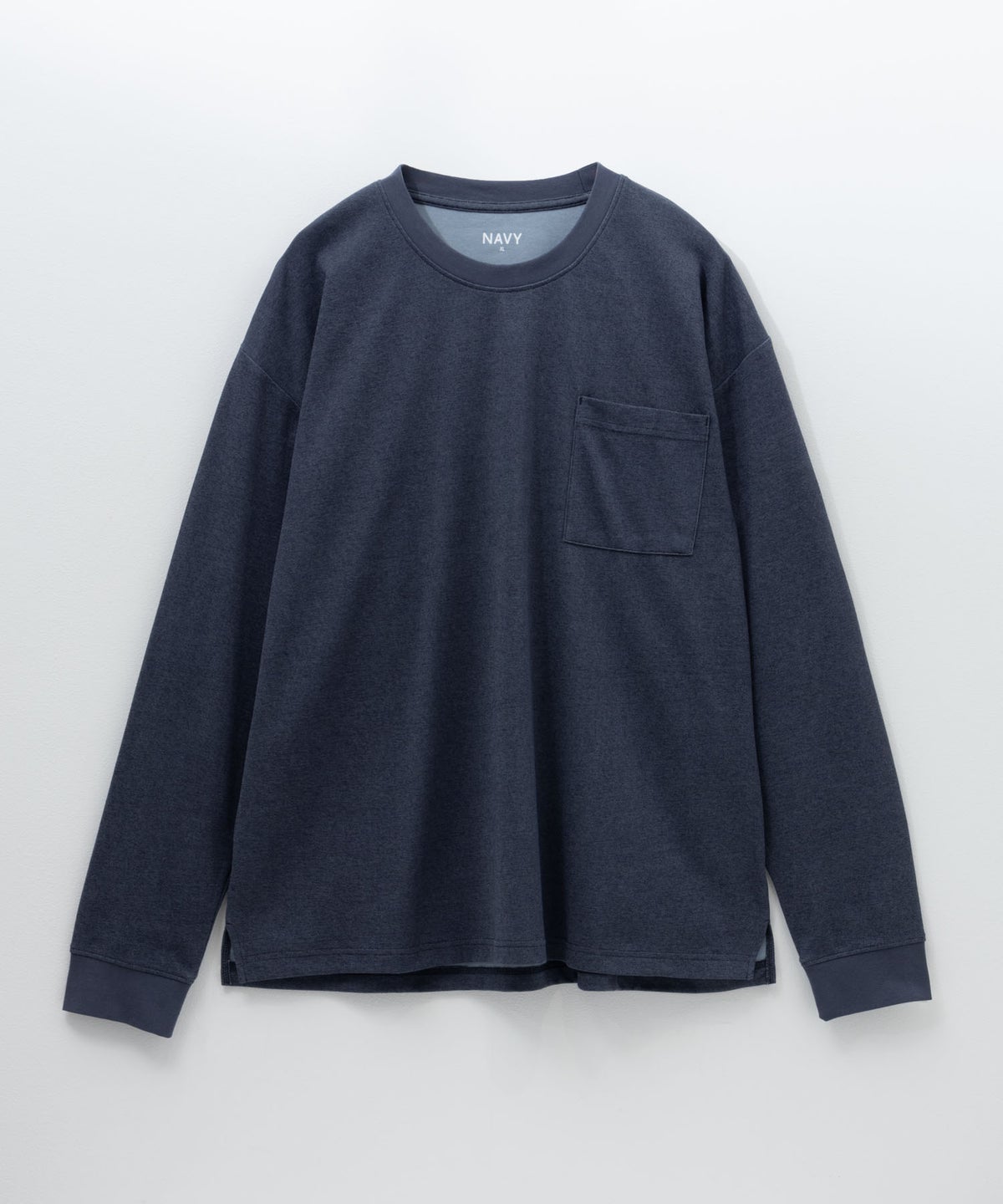 NAVY タフラク ポンチ素材ポケツキ長袖Tシャツ メンズ