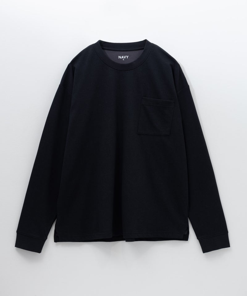 NAVY タフラク ポンチ素材ポケツキ長袖Tシャツ メンズ商品画像-29