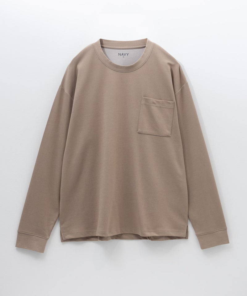 NAVY タフラク ポンチ素材ポケツキ長袖Tシャツ メンズ商品画像-32