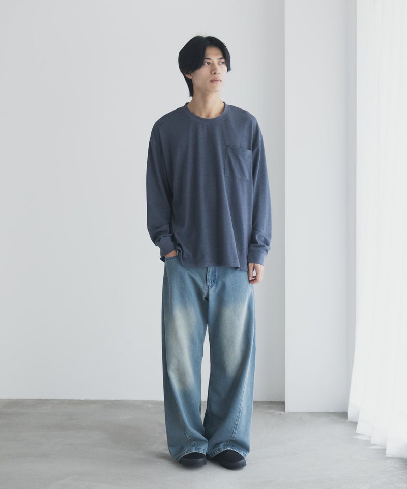 [値下げ]NAVY タフラク ポンチ素材ポケツキ長袖Tシャツ メンズ商品画像-34