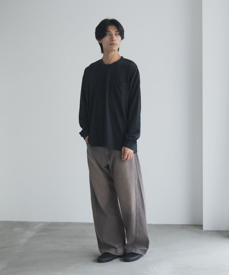 [値下げ]NAVY タフラク ポンチ素材ポケツキ長袖Tシャツ メンズ商品画像-36