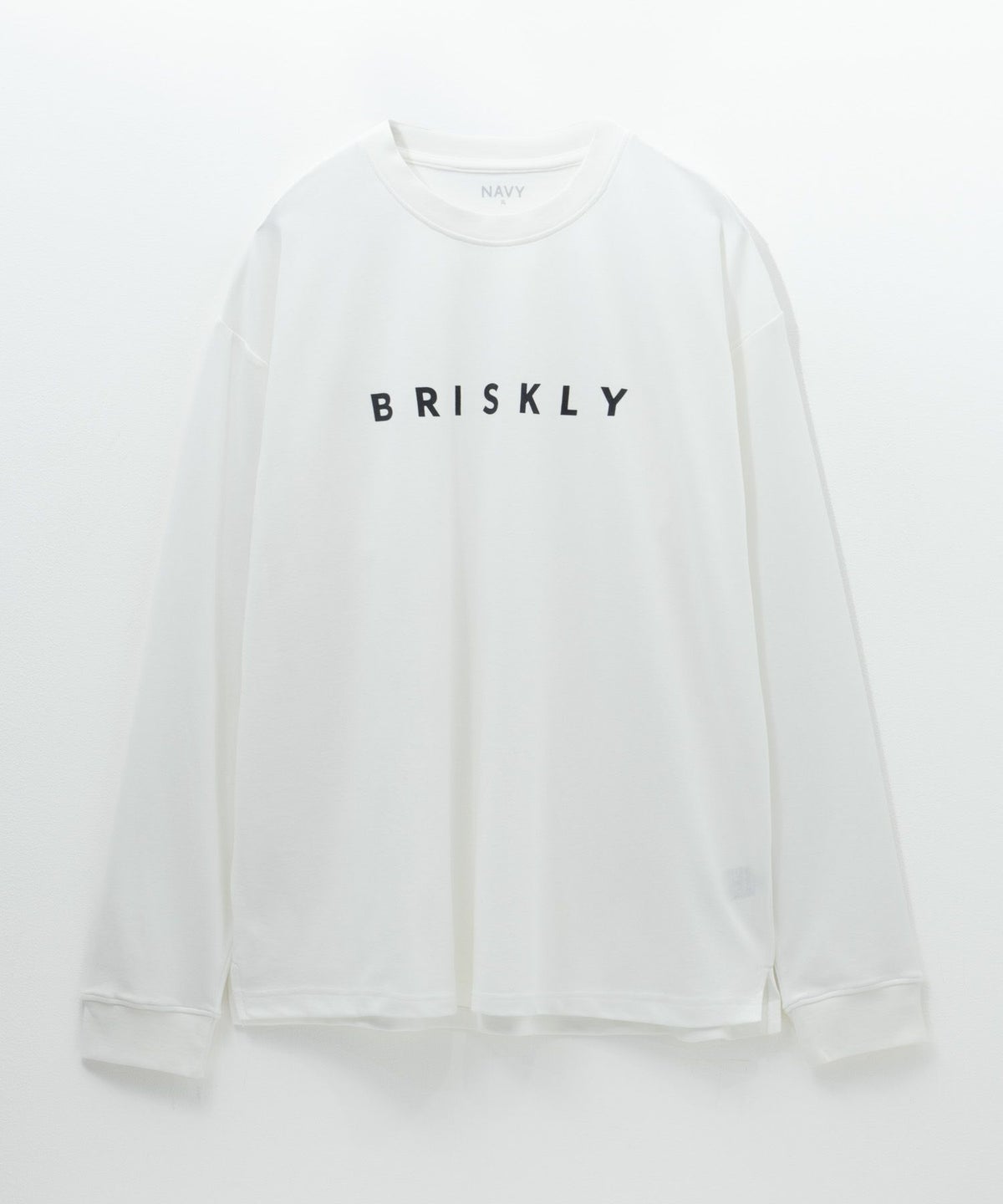 NAVY タフラク ポンチ素材プリント長袖Tシャツ メンズ