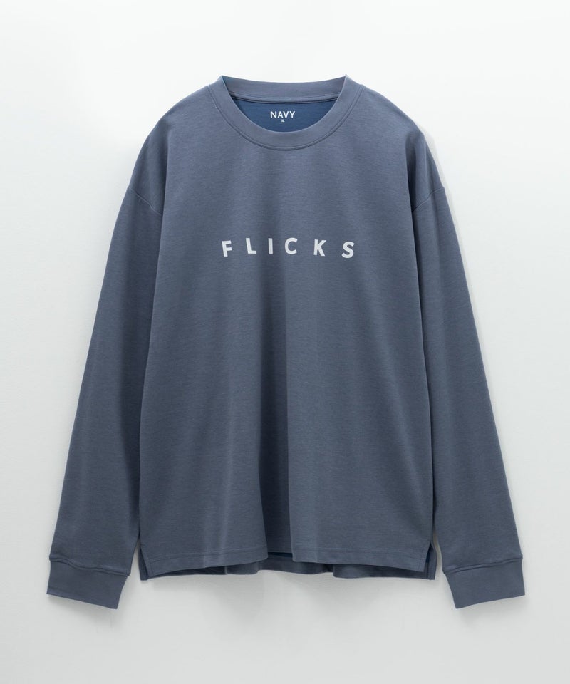 NAVY タフラク ポンチ素材プリント長袖Tシャツ メンズ商品画像-31