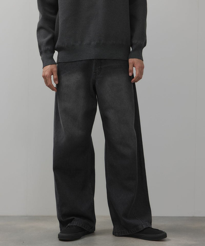 【WEB限定】デニムカーブワイドパンツ メンズ商品画像-1