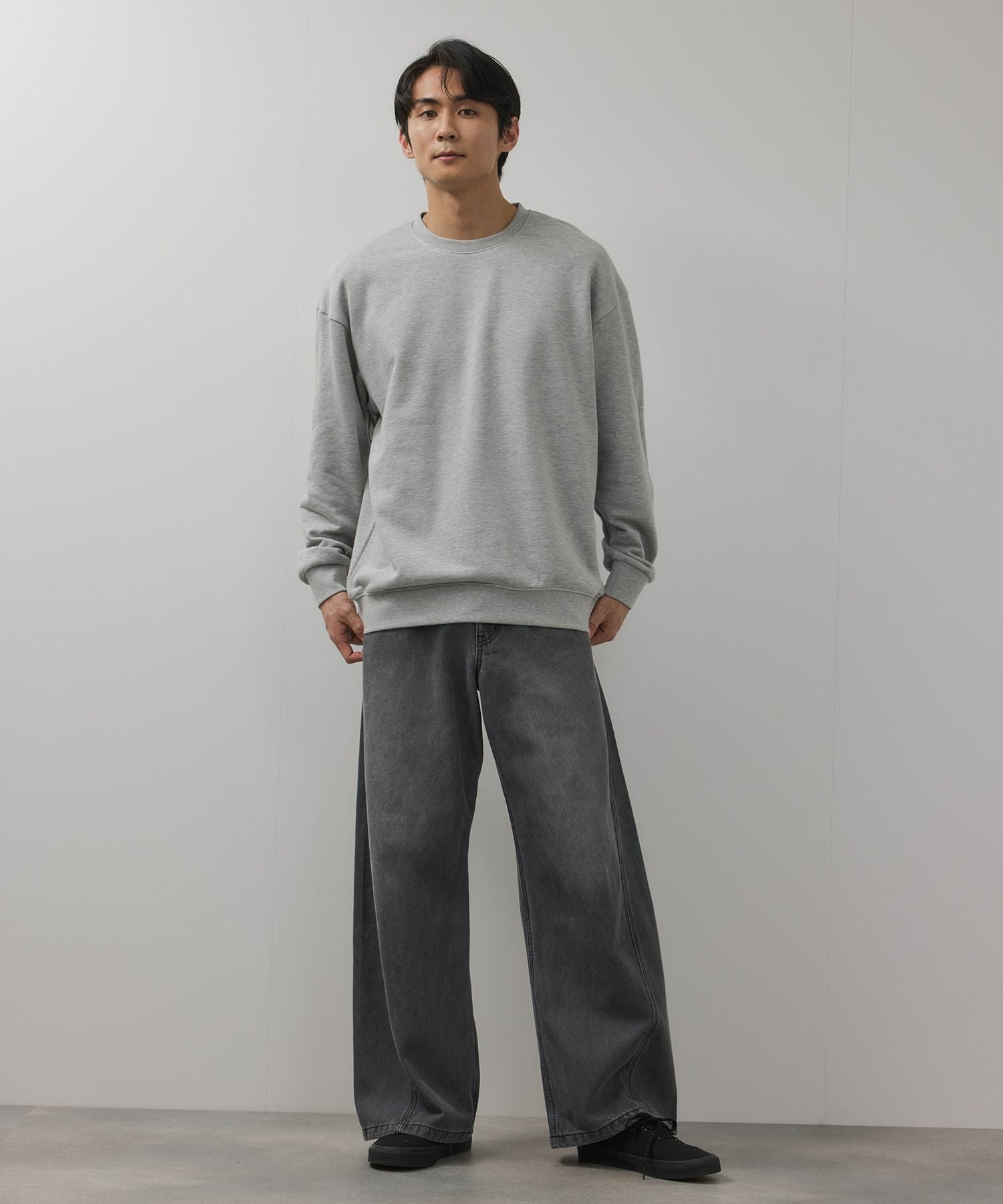 デニムカーブワイドパンツ メンズ