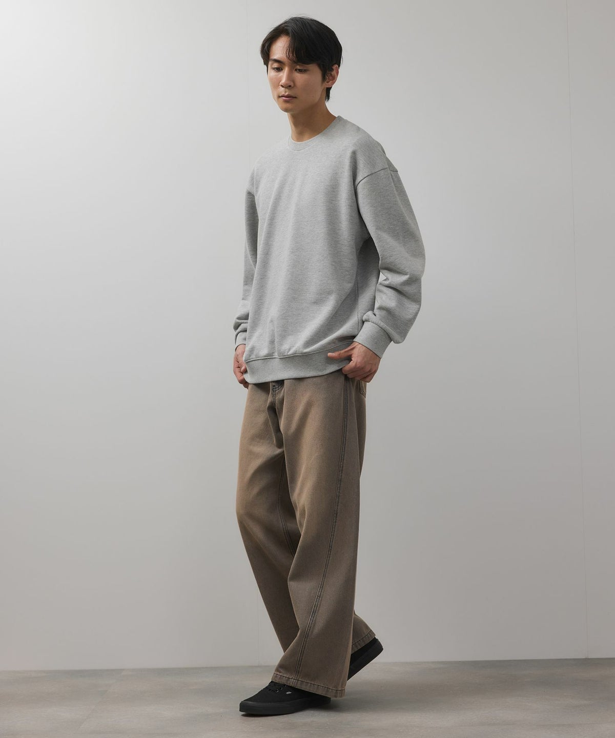 【WEB限定】デニムカーブワイドパンツ メンズ