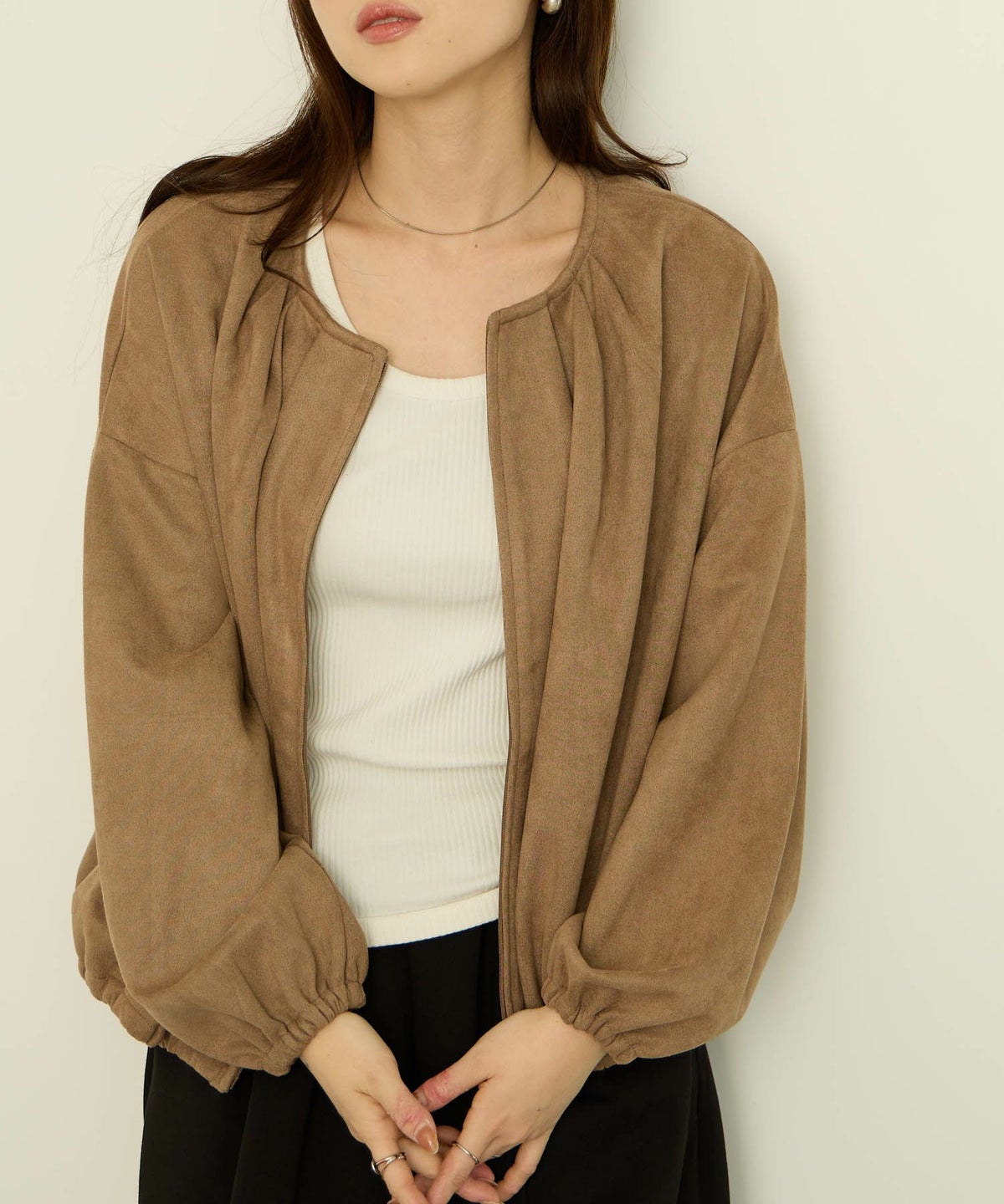 nAvy スエードポンチブルゾン レディース