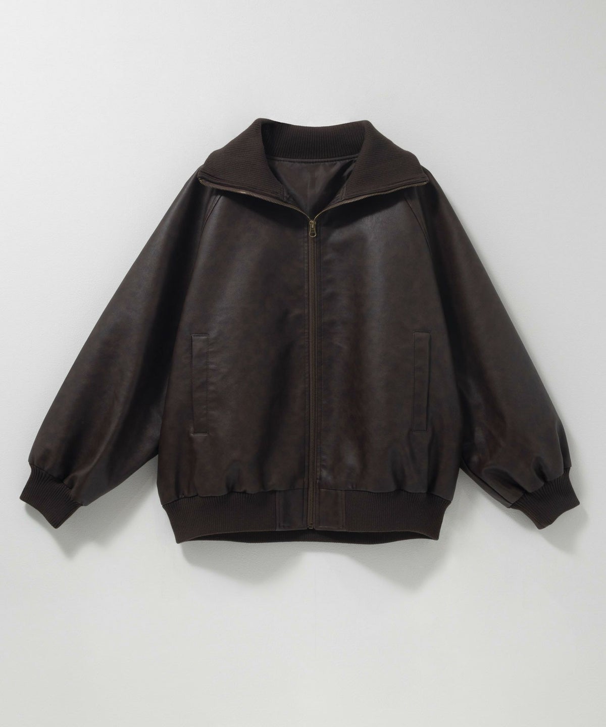 nAvy 合皮リブブルゾン レディース